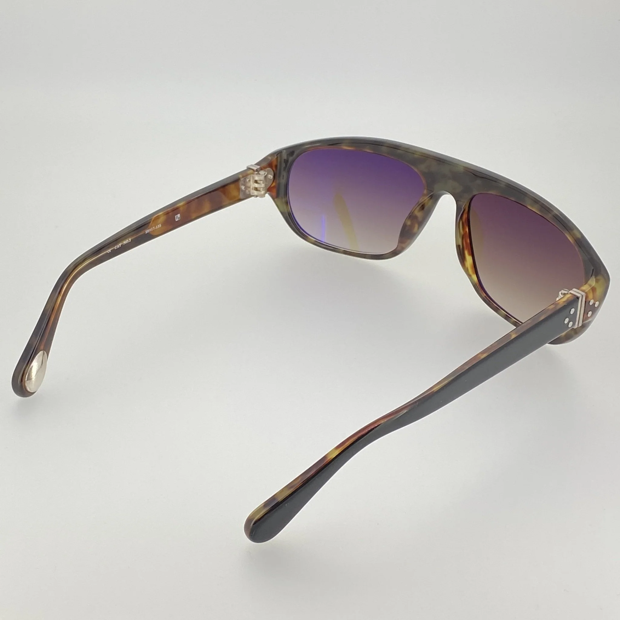 Ann Demeulemeester Sunglasses Flat Top Black and Brown Graduated - Image 12