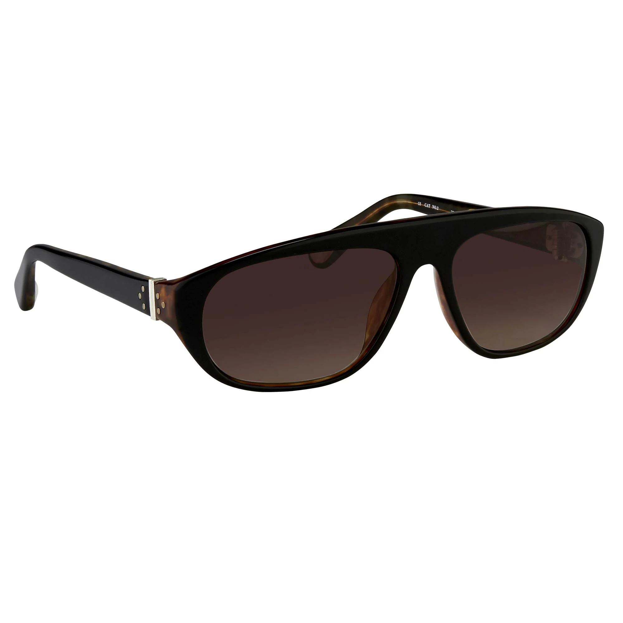 Ann Demeulemeester Sunglasses Flat Top Black and Brown Graduated - Image 3