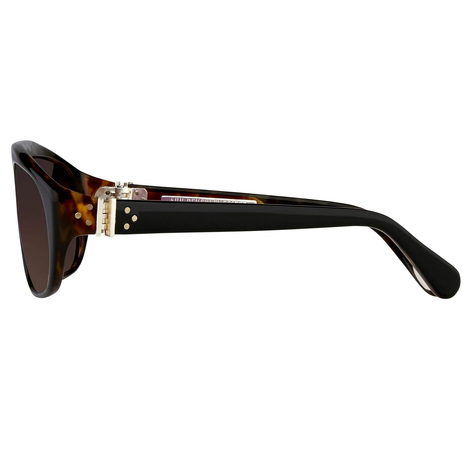 Ann Demeulemeester Sunglasses Flat Top Black and Brown Graduated - Image 4