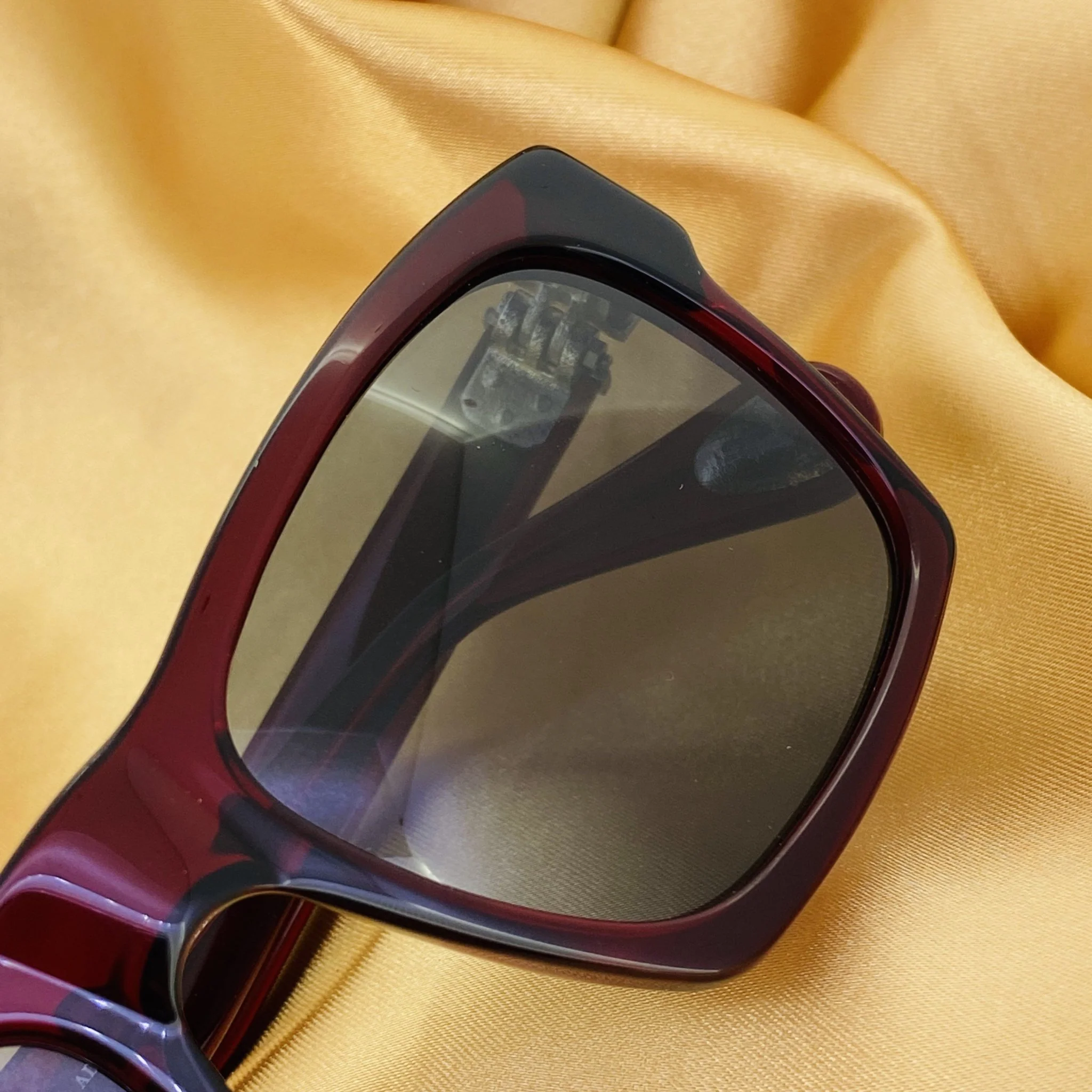 Ann Demeulemeester Sunglasses D-Frame Bordeaux Red and Blue - Image 13