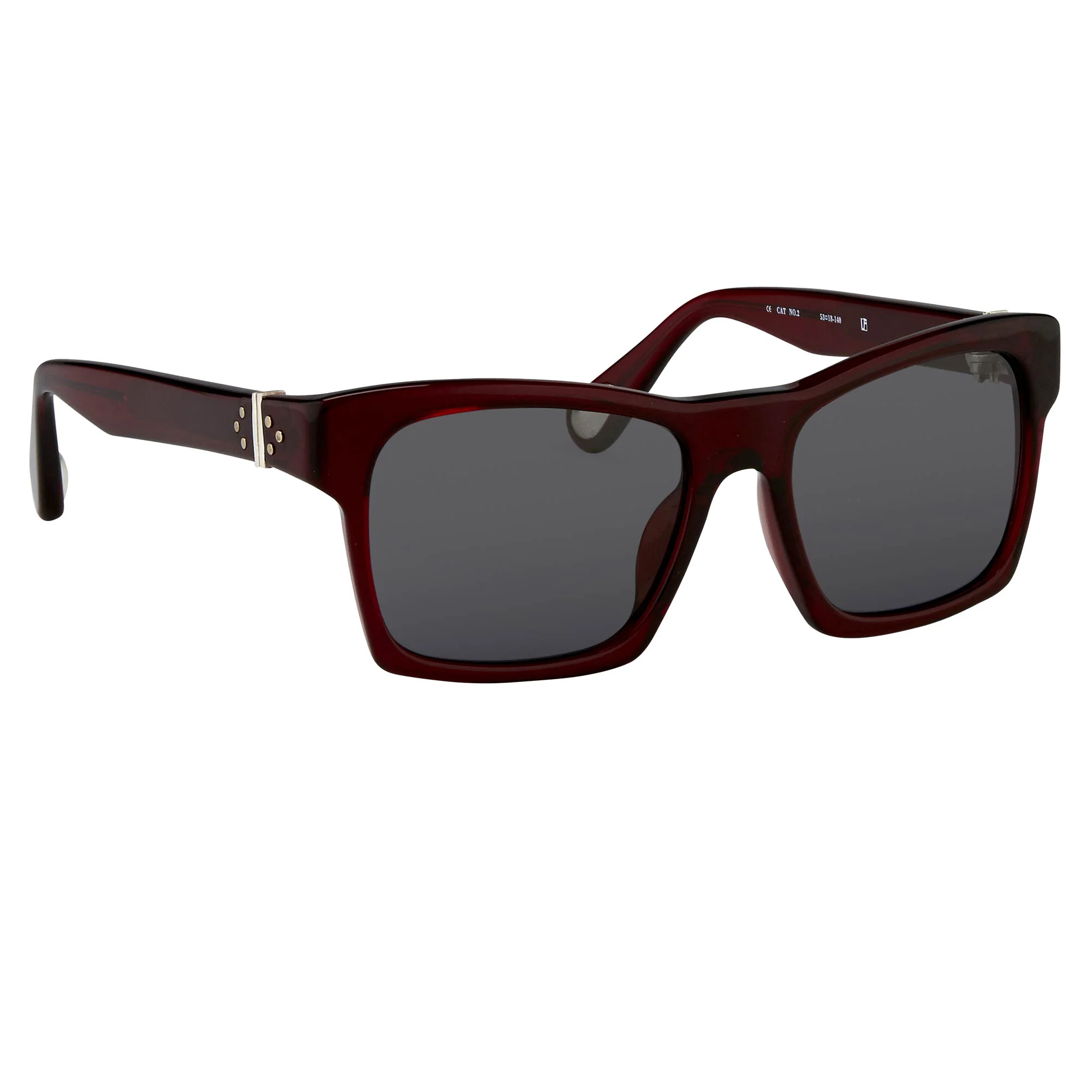 Ann Demeulemeester Sunglasses D-Frame Bordeaux Red and Blue - Image 3