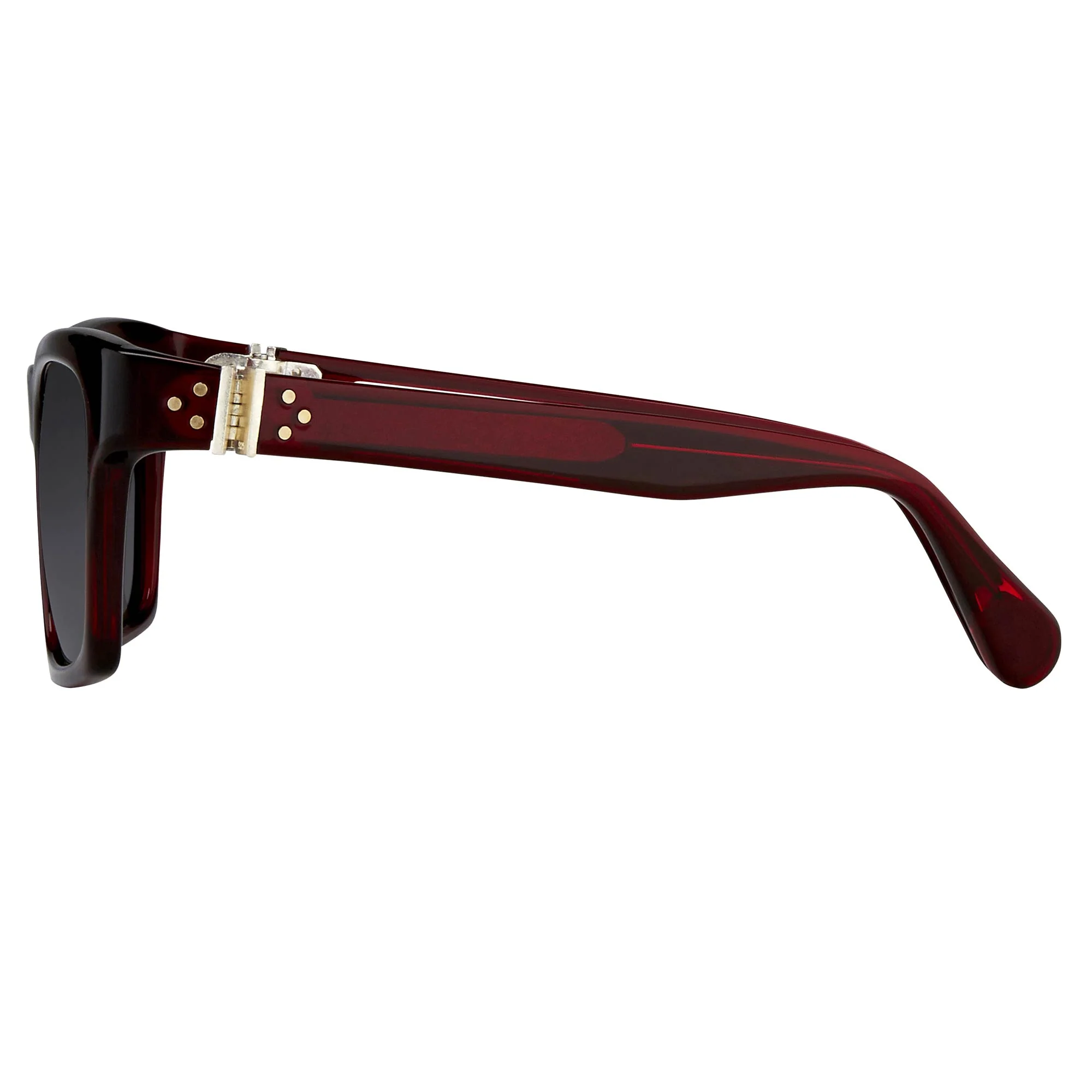 Ann Demeulemeester Sunglasses D-Frame Bordeaux Red and Blue - Image 4