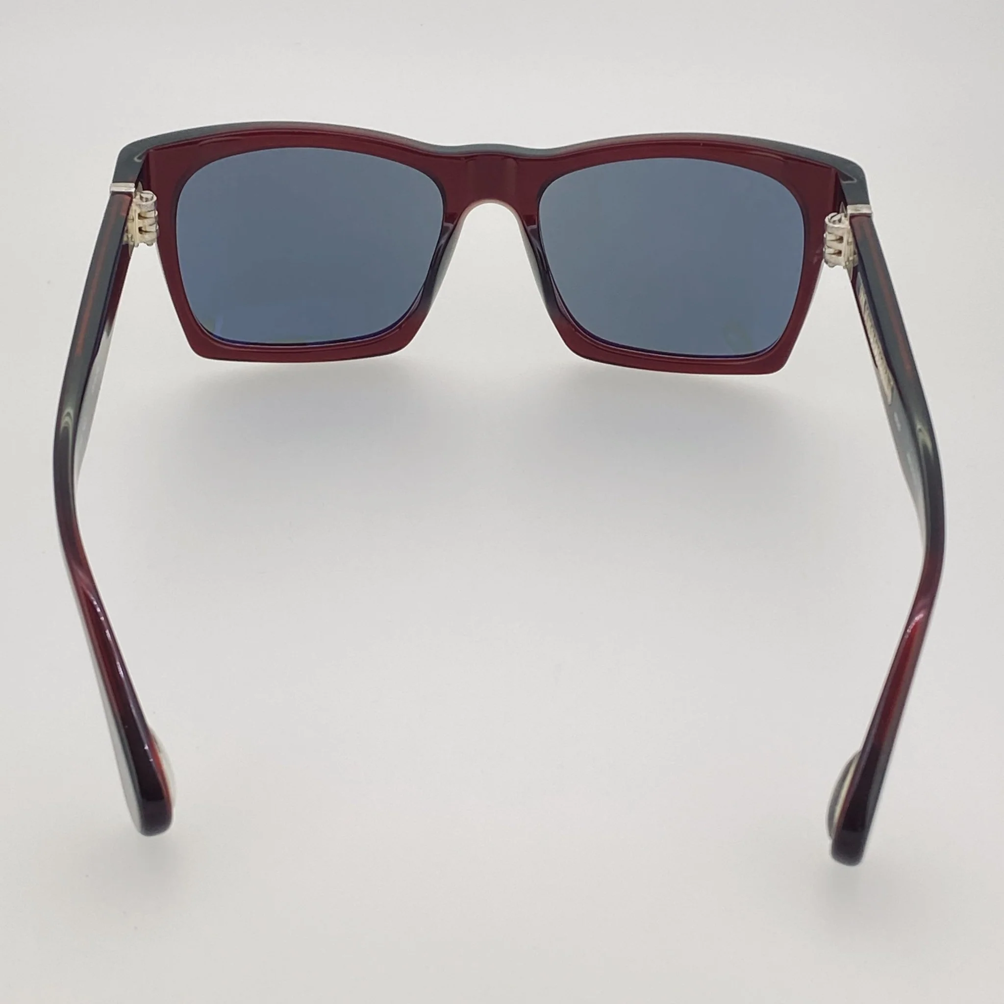 Ann Demeulemeester Sunglasses D-Frame Bordeaux Red and Blue - Image 5