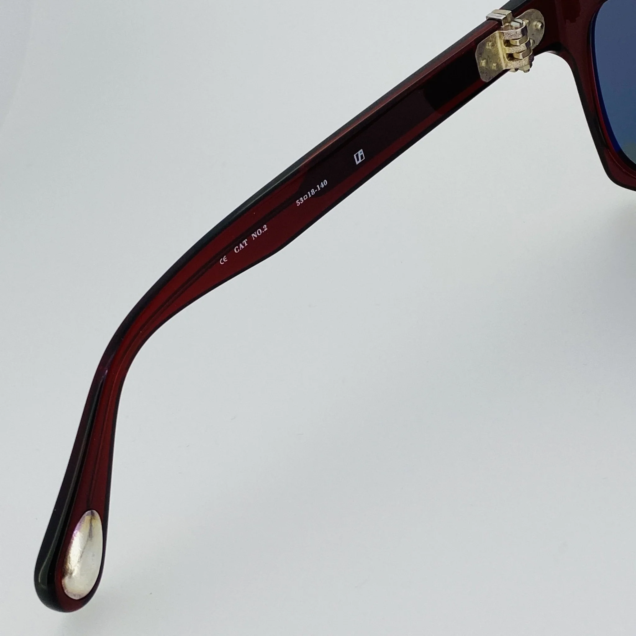 Ann Demeulemeester Sunglasses D-Frame Bordeaux Red and Blue - Image 8
