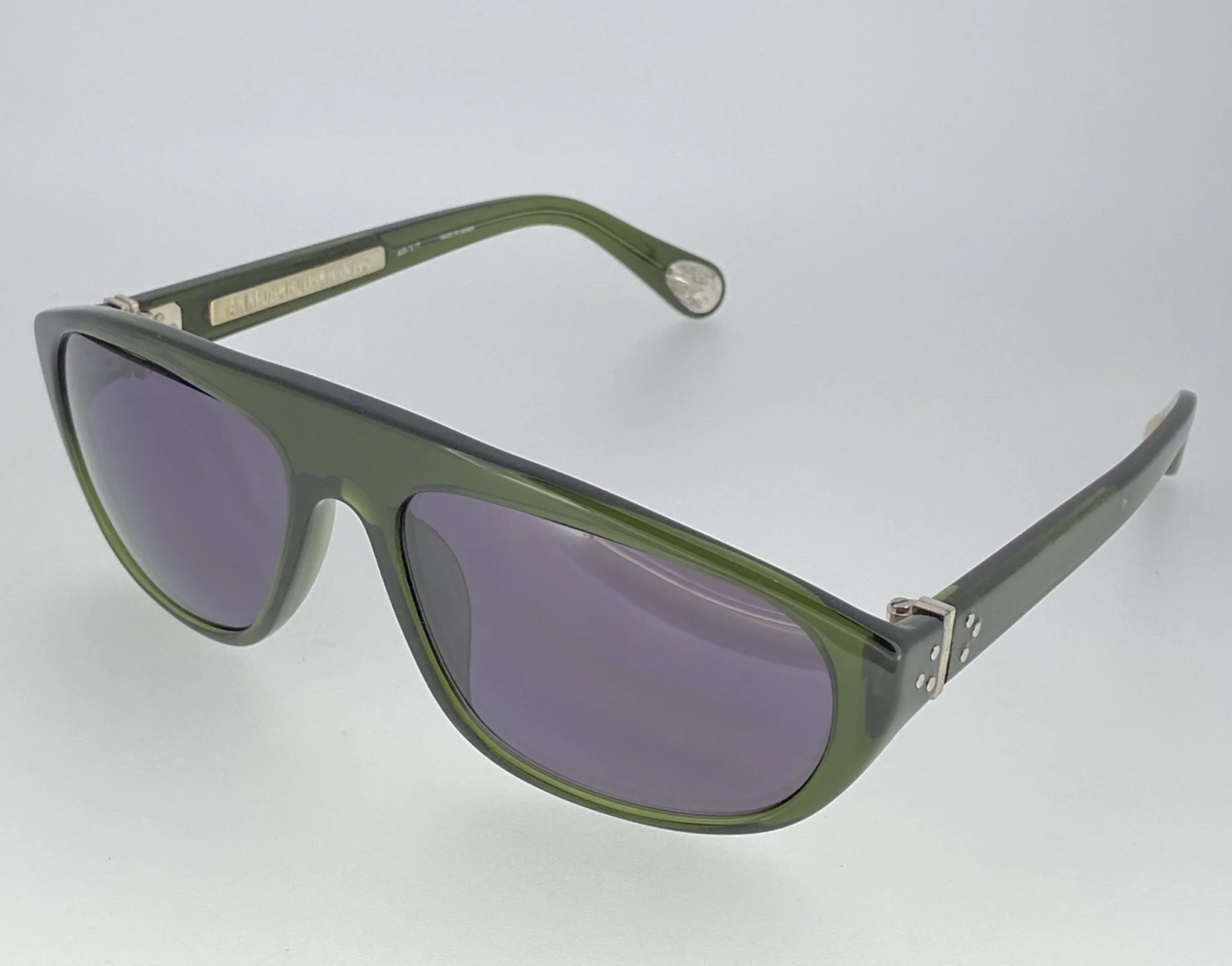 Ann Demeulemeester Men's Sunglasses Flat Top Green and Purple - Image 5