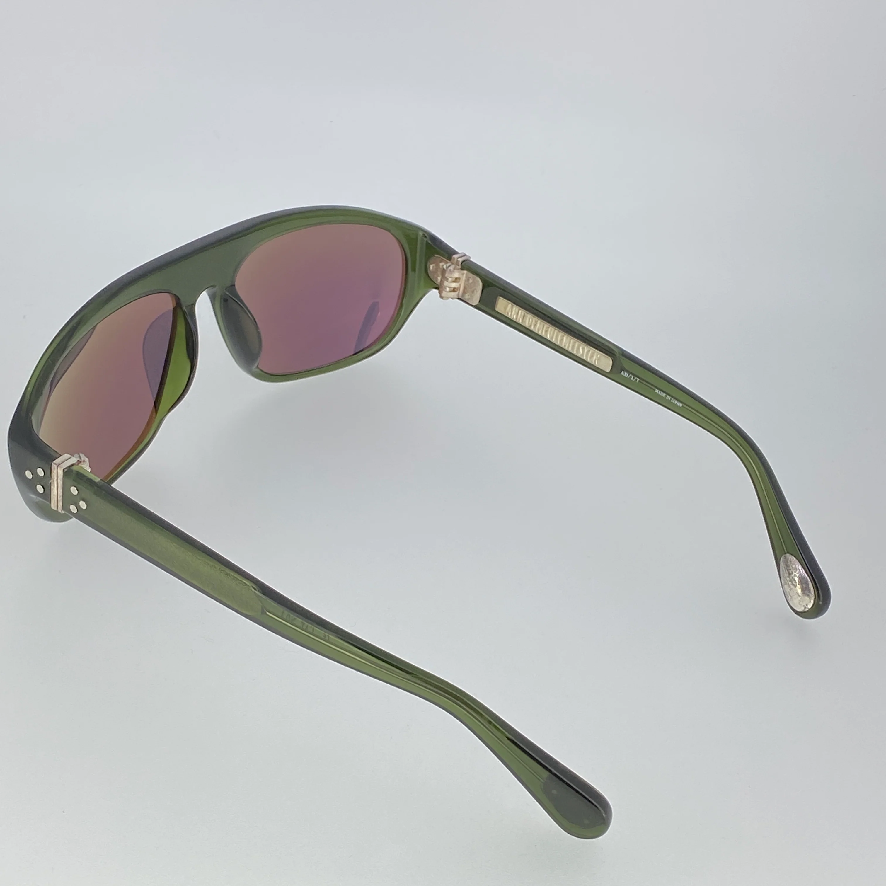 Ann Demeulemeester Men's Sunglasses Flat Top Green and Purple - Image 7