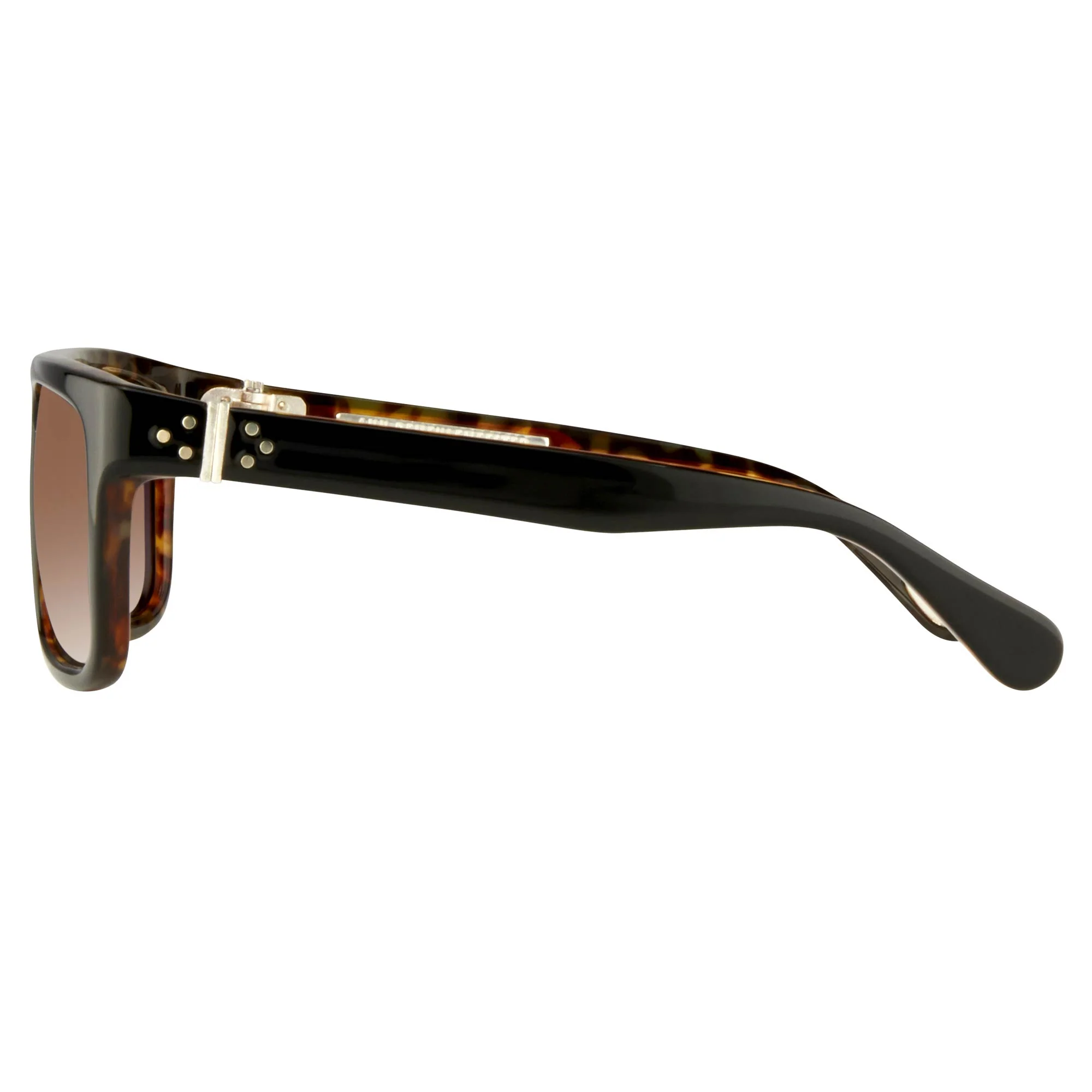 Ann Demeulemeester Sunglasses Flat Top Black and Brown - Image 4
