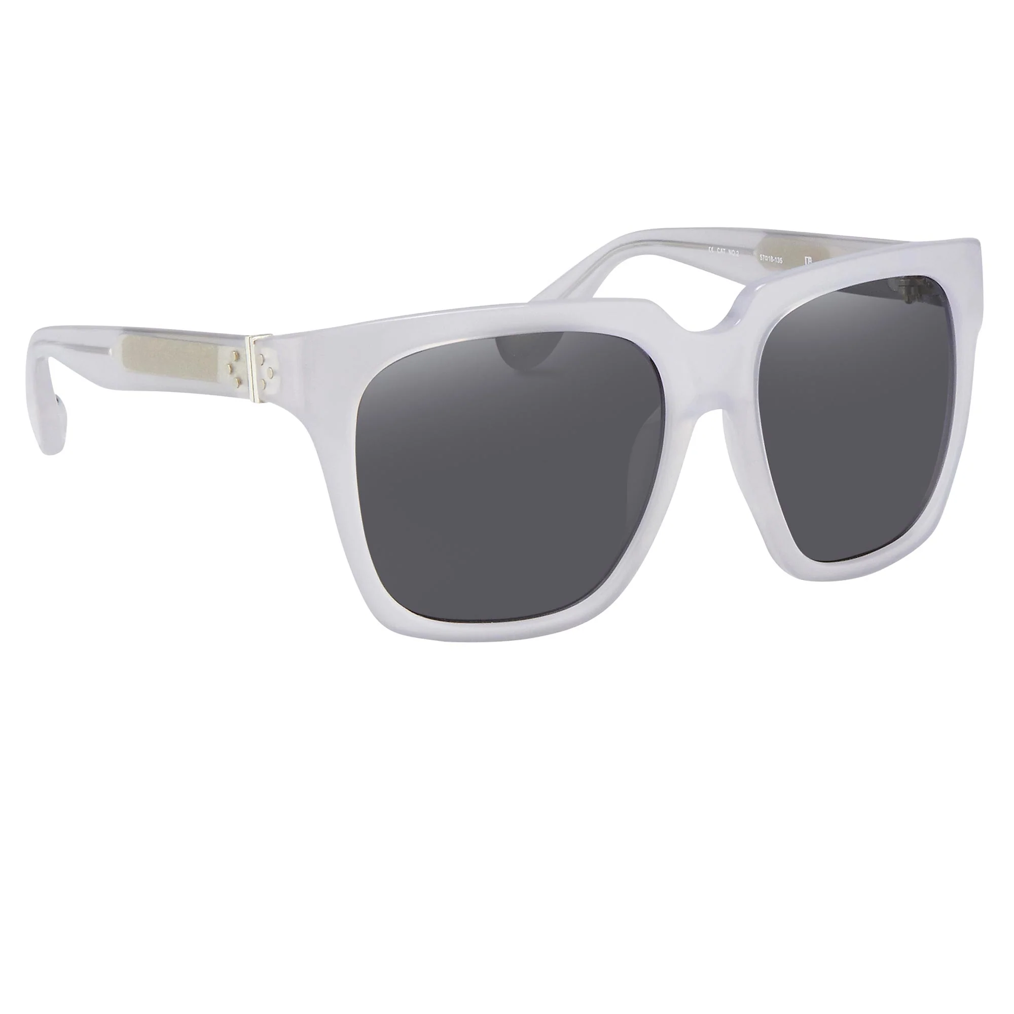 Ann Demeulemeester Sunglasses Oversized White and Solid Grey - Image 3