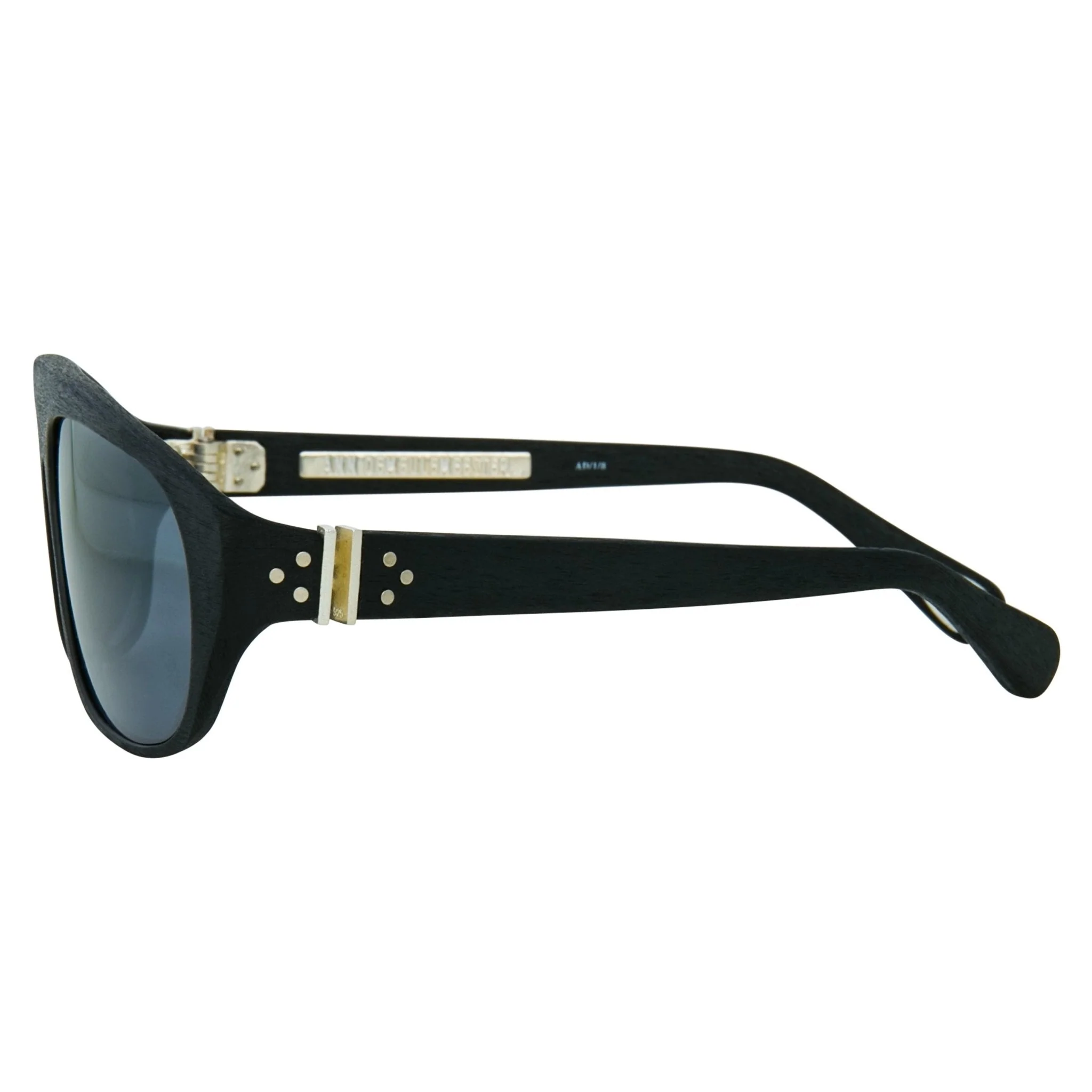Ann Demeulemeester Men's Sunglasses Flat Top Black and Grey Mirror - Image 4