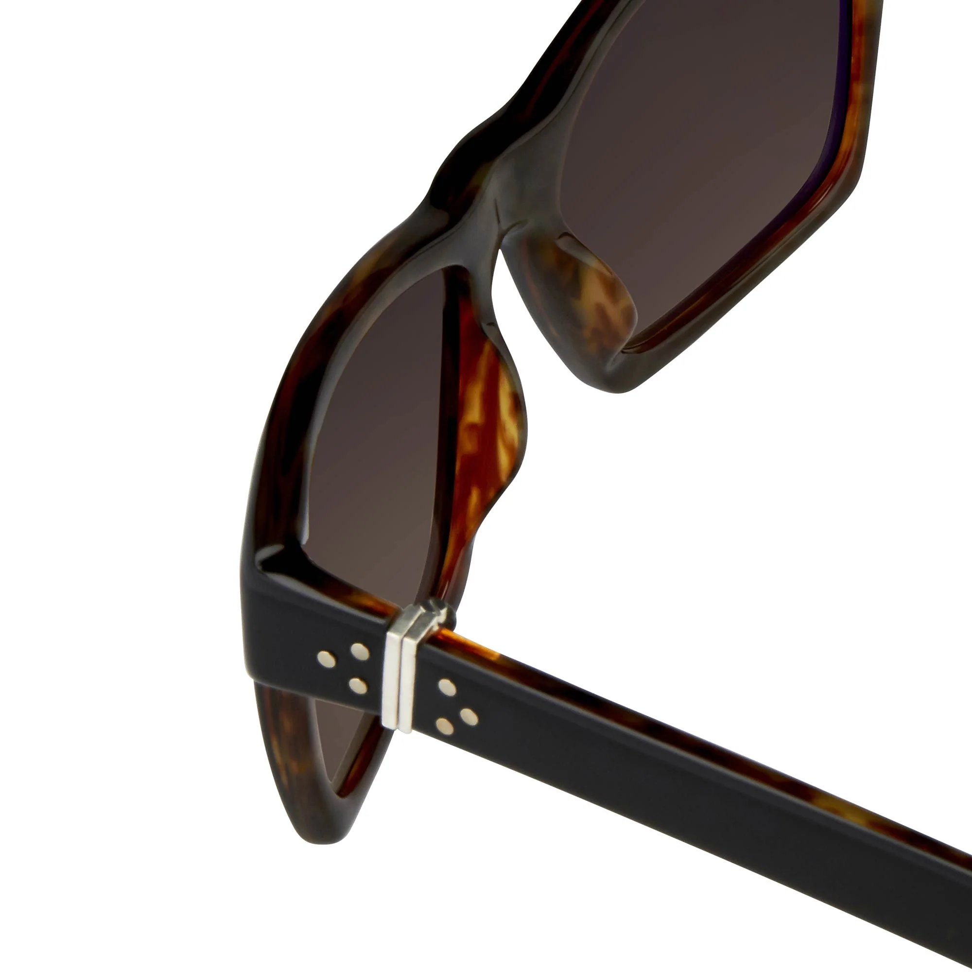 Ann Demeulemeester Sunglasses D-Frame Black Tortoise Shell Tone and Brown - Image 3