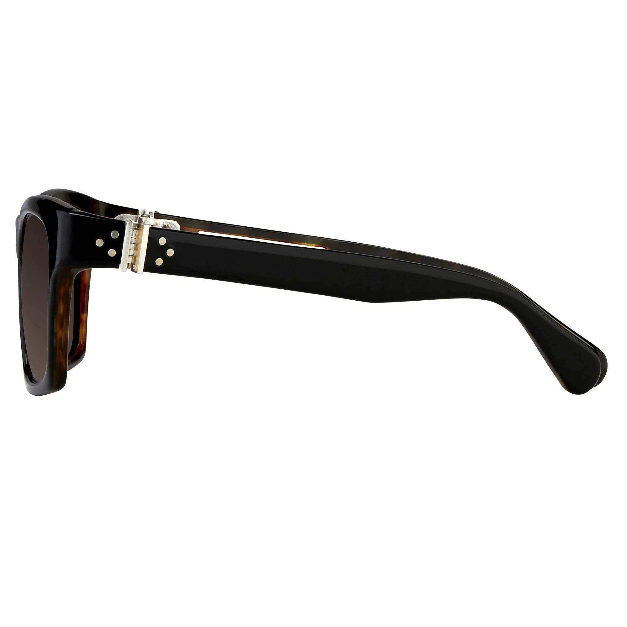 Ann Demeulemeester Sunglasses D-Frame Black Tortoise Shell Tone and Brown - Image 4