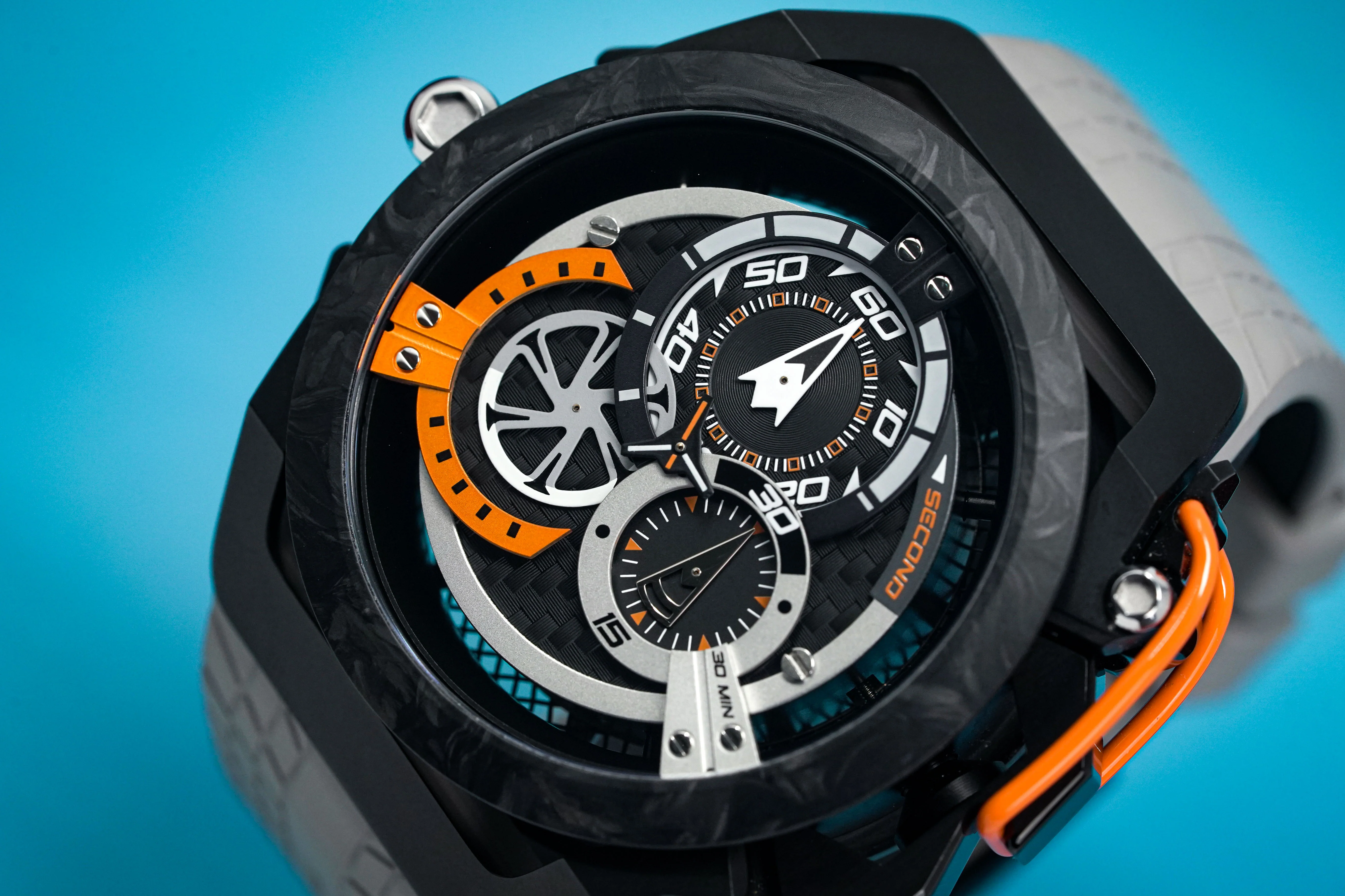 Mazzucato Reversible Watch Monza Orange Carbon - Image 19