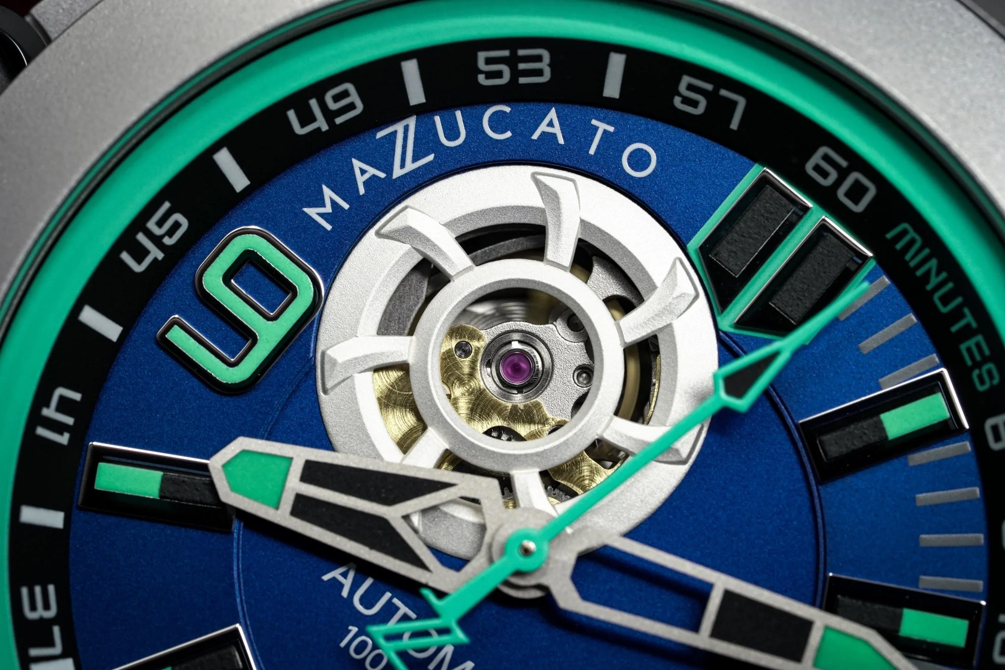Mazzucato Automatic reversible Watch Scuba Blue Green - Image 11