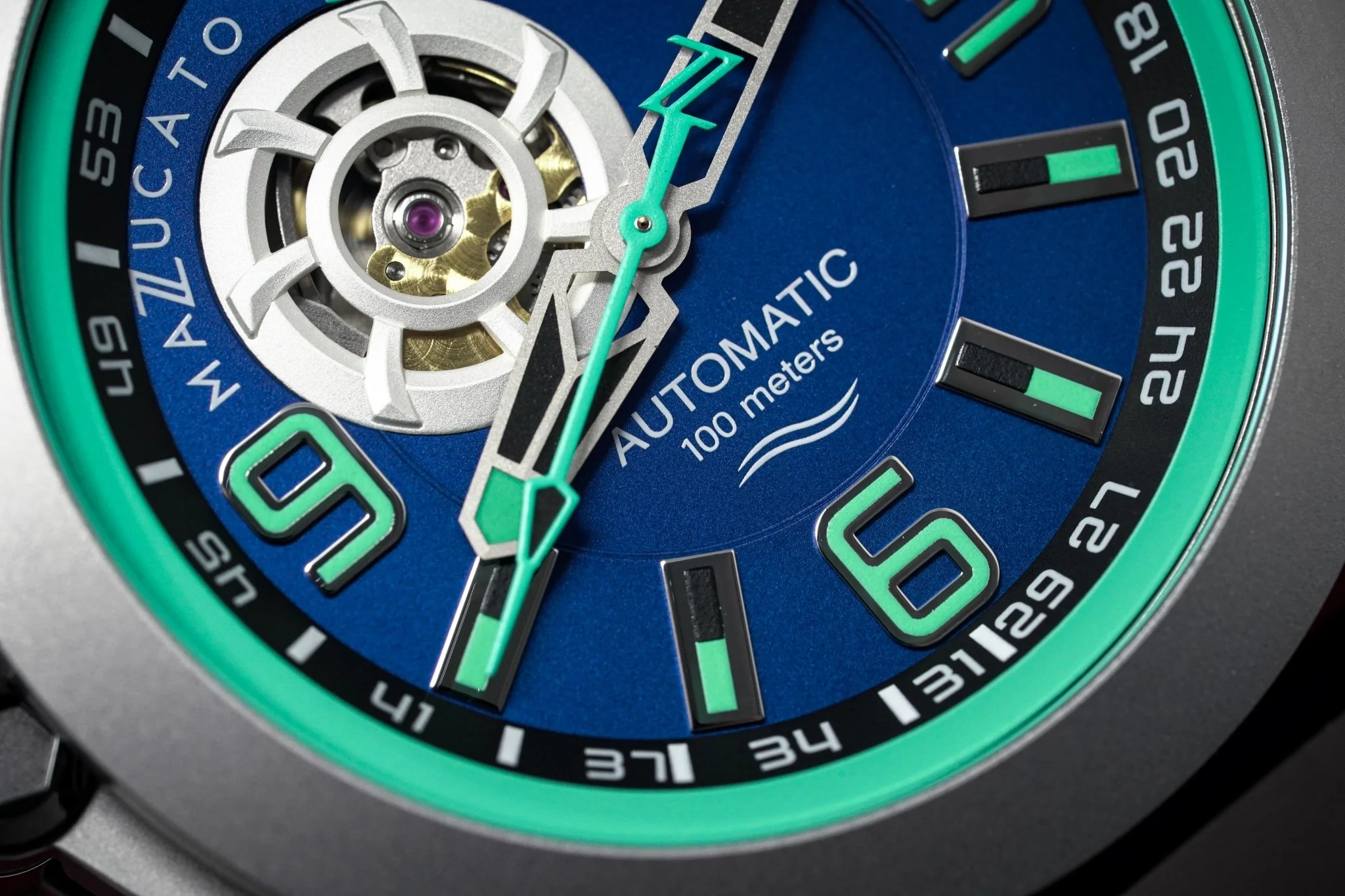 Mazzucato Automatic reversible Watch Scuba Blue Green - Image 19
