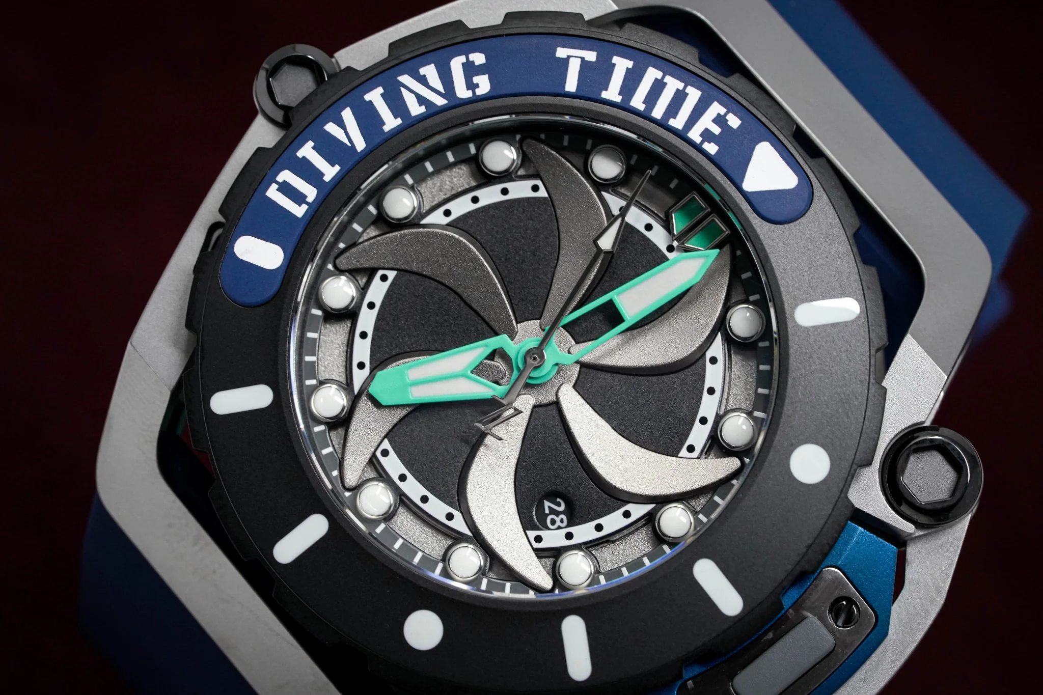 Mazzucato Automatic reversible Watch Scuba Blue Green - Image 3