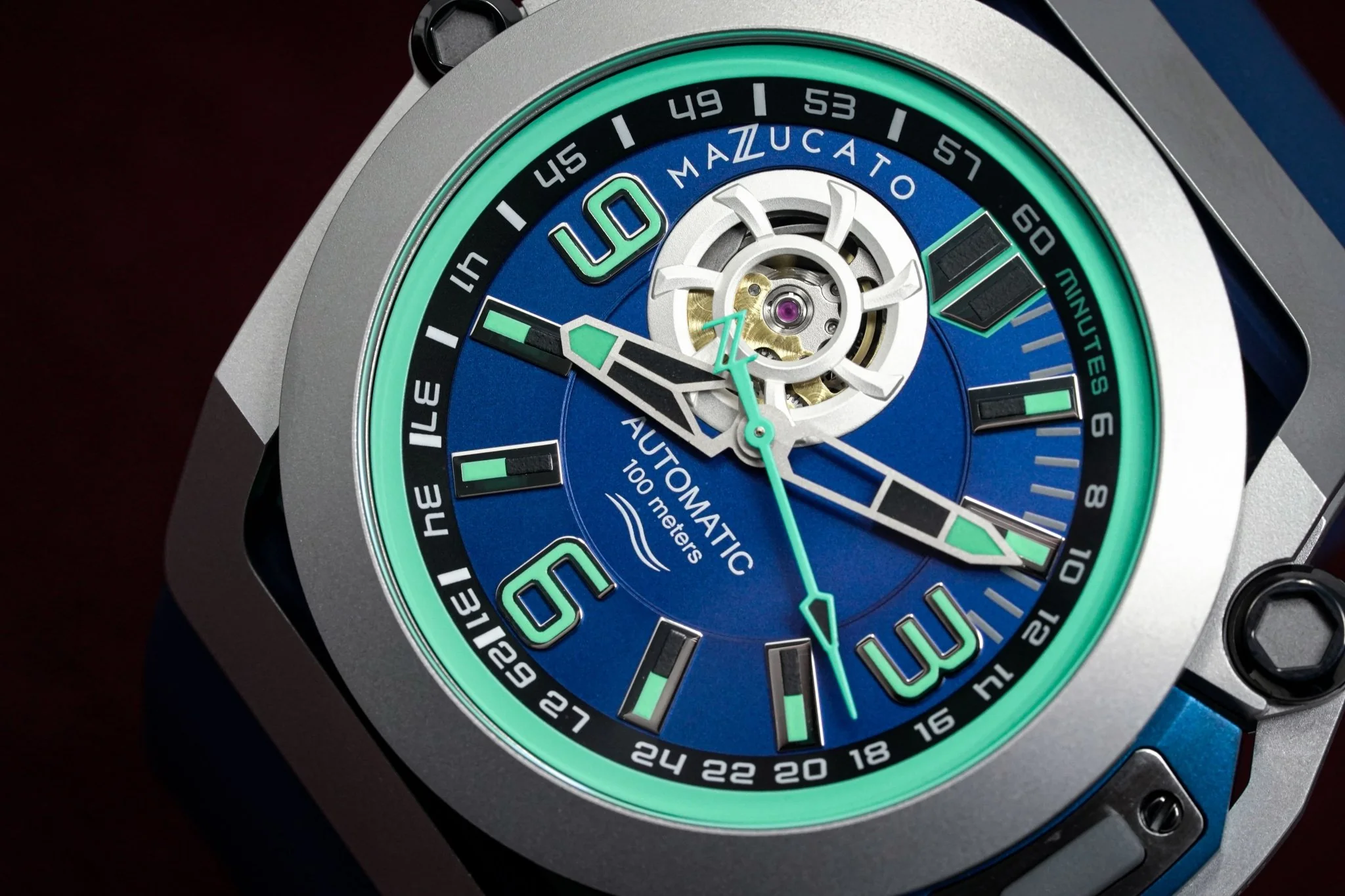 Mazzucato Automatic reversible Watch Scuba Blue Green - Image 4