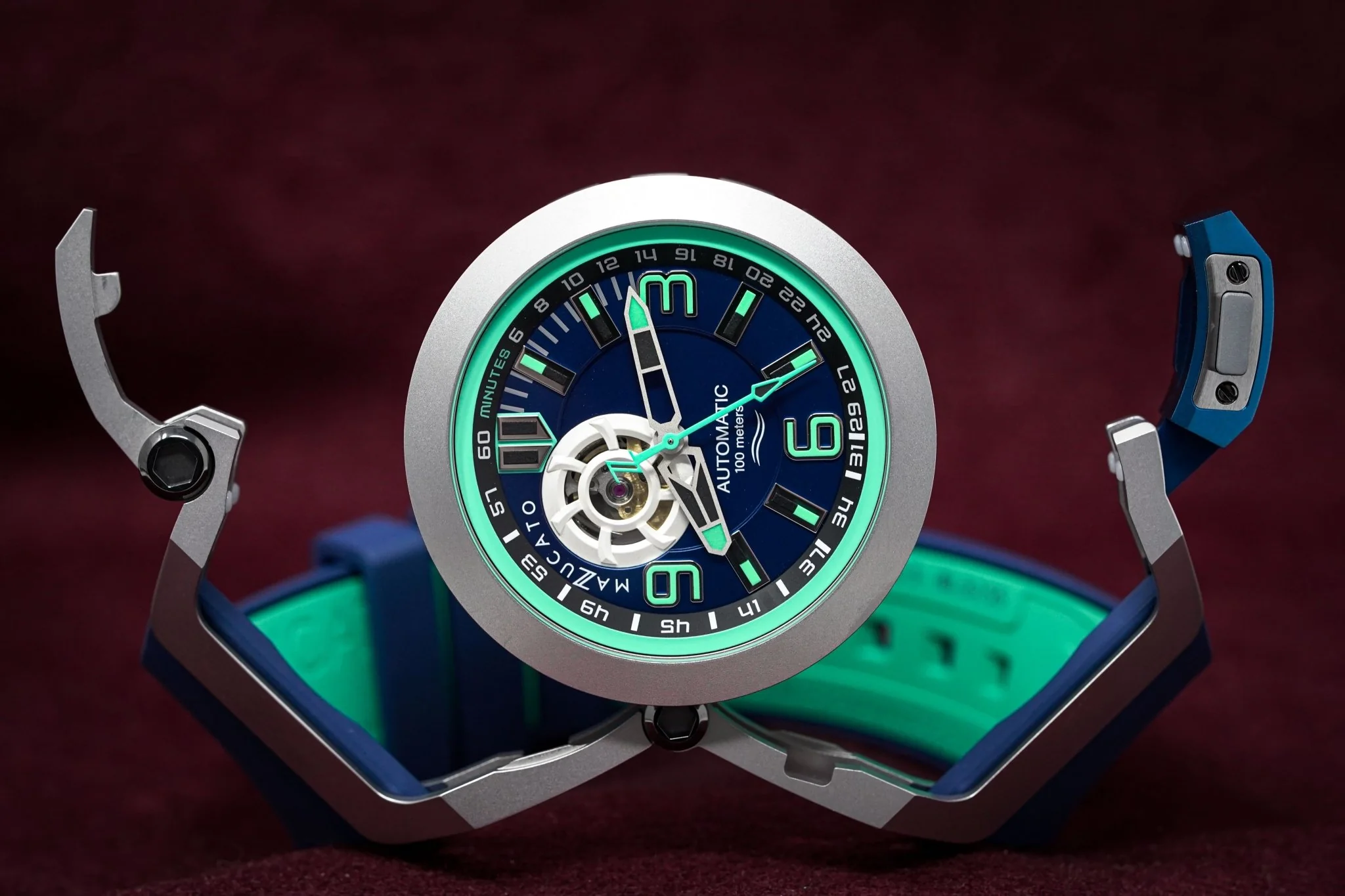 Mazzucato Automatic reversible Watch Scuba Blue Green - Image 7